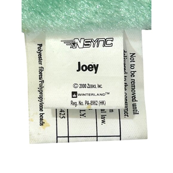 Joey Plush Bear Vitg 2000 *NSYNC Beanbag Rare Bears Limited Edition Collectible - Picture 9 of 16